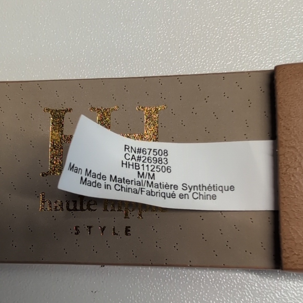 Haute Hippie Tan Vegan Leather Embroidered Belt Size M NWOT - Picture 6 of 6